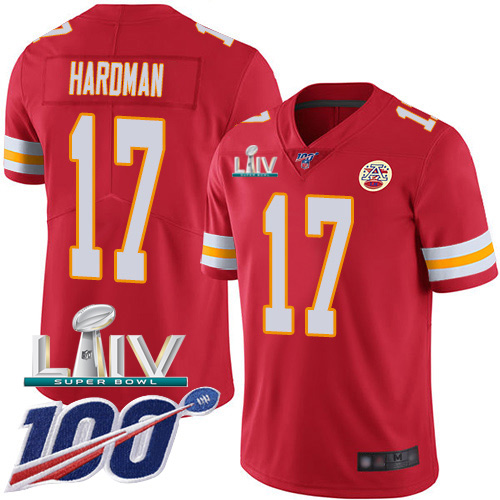 Kansas City Chiefs Nike #17 Mecole Hardman Red Super Bowl LIV 2020 Team Color Youth Stitched NFL 100th Season Vapor Untouchable Limited Jersey